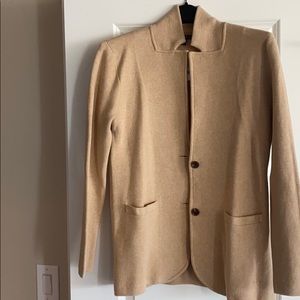 J crew sweater blazer khaki size m NWT